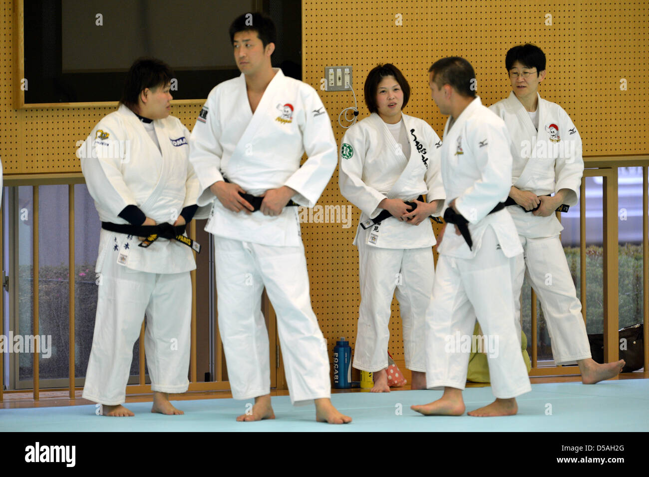 Tokyo, Japan. 27th March 2013. (L to R) Mika Sugimoto (JPN), Tomoko Fukimi (JPN), MARCH 27, 2013 - Judo : Japan women's team training session at Ajinomoto National training center, Tokyo, Japan. (Photo by Jun Tsukida/AFLO SPORT/Alamy Live News) Stock Photo