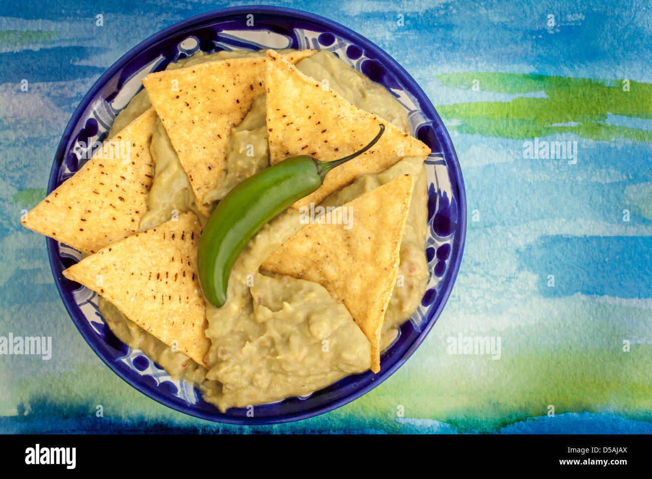 Guacamole and chips typical Mexican food Stock Photo Alamy