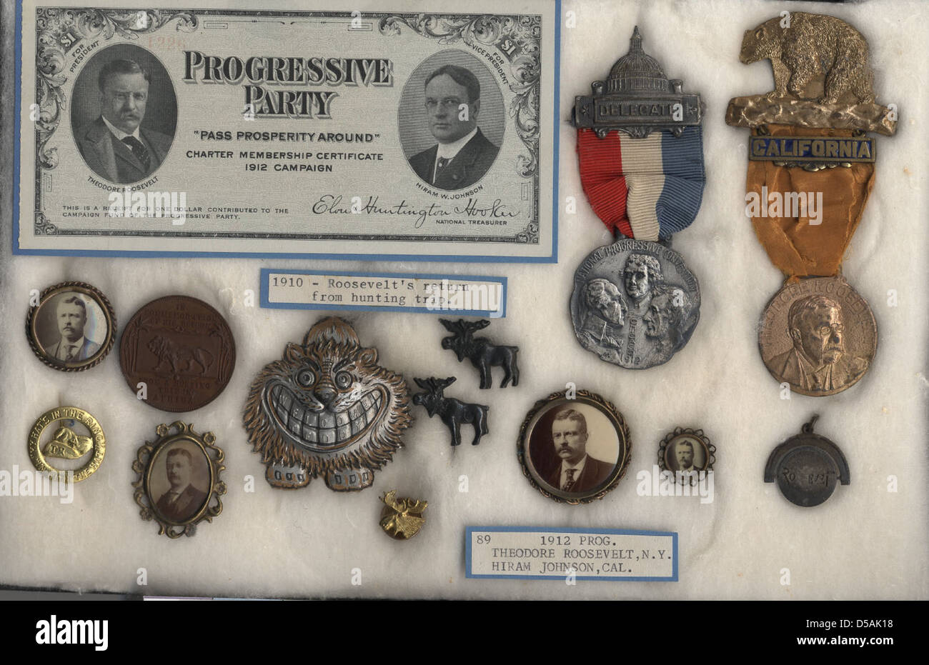 Theodore Roosevelt-related Items, ca. 1910-1912 Stock Photo