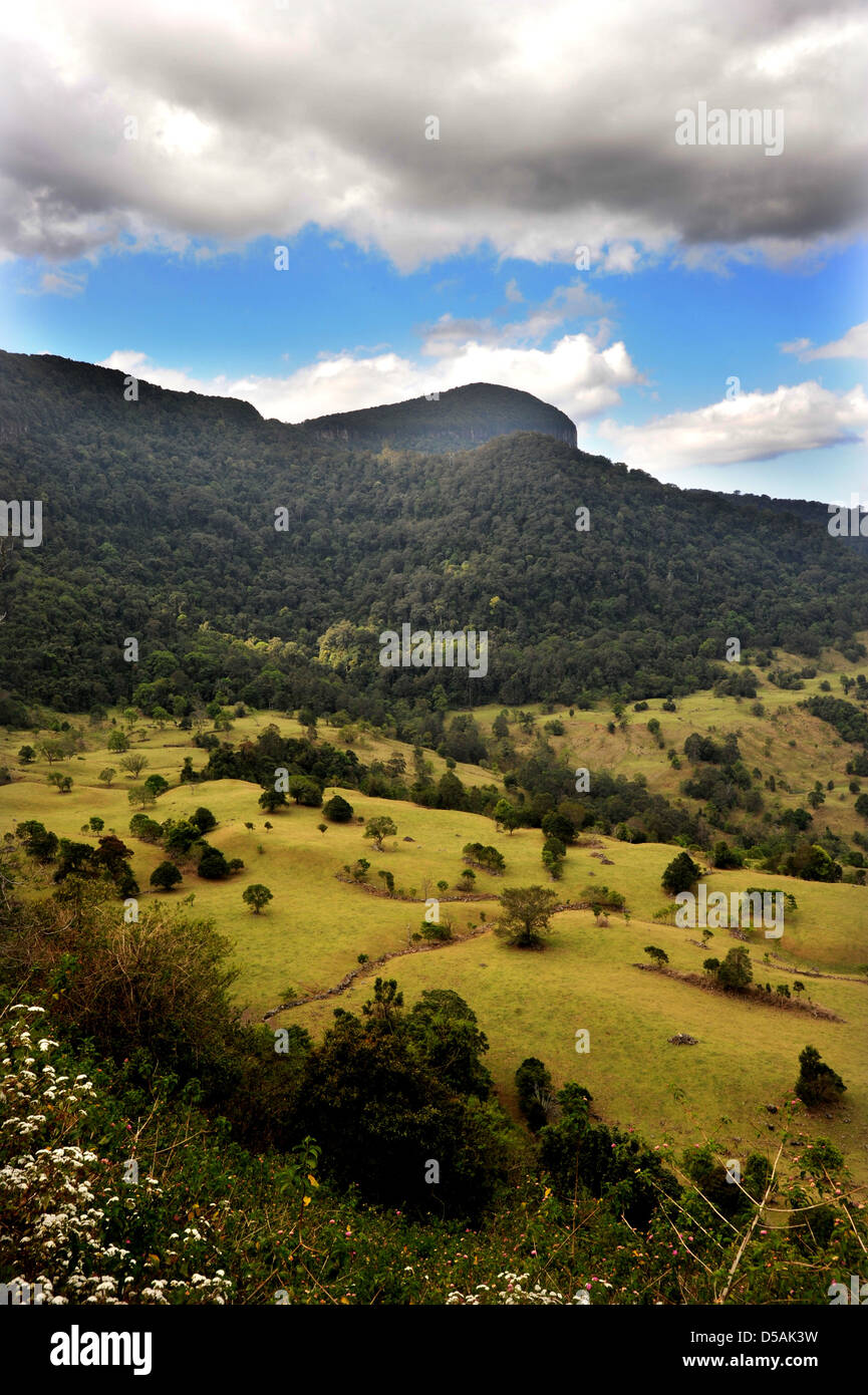 Volcanic Caldera on border between New South Wales and Queensland Australia Stock Photo