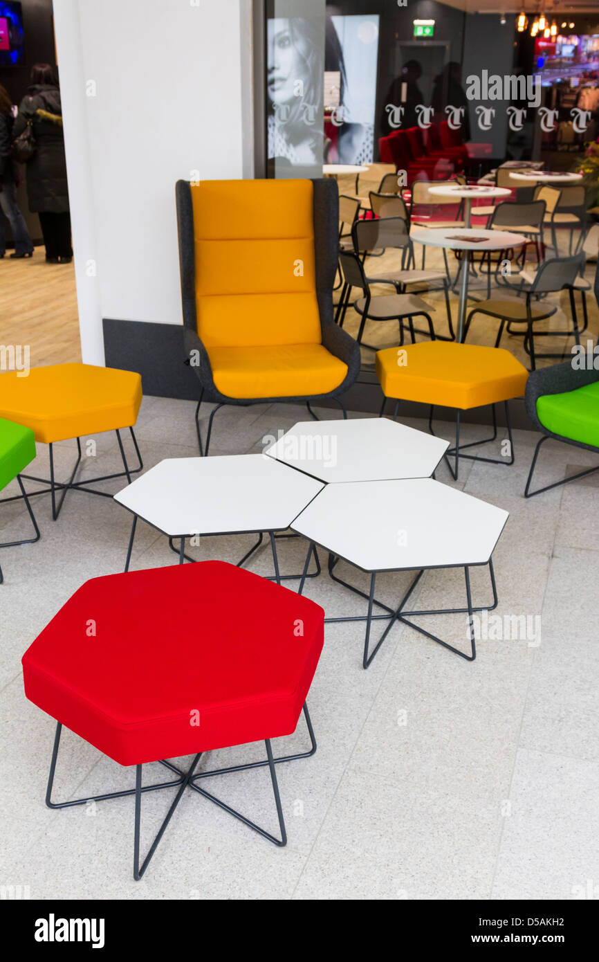 Novel café furniture outside a store in the Trinity Retail Development