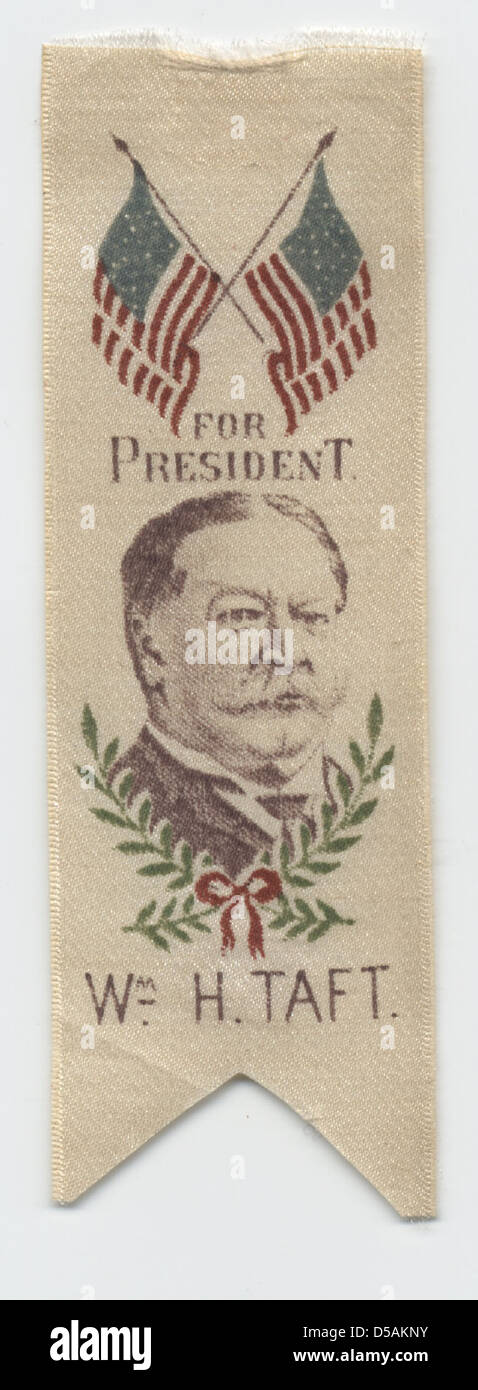 William H. Taft 'For President' Portrait Ribbon Stock Photo