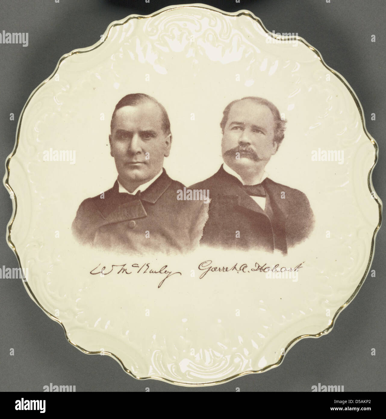 McKinleyHobart Ceramic Portrait Plate, ca. 1896 Stock Photo Alamy