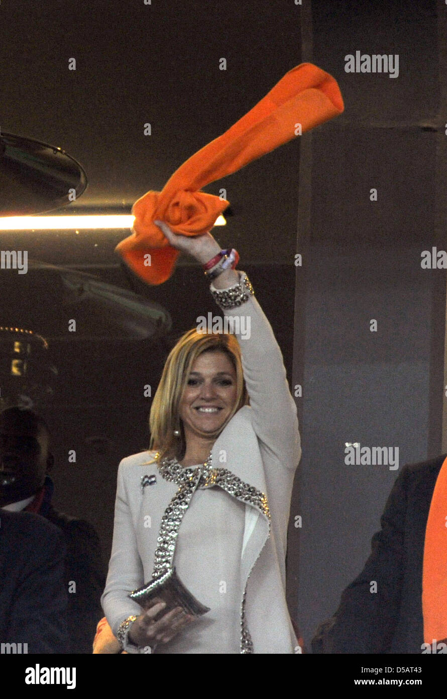 Netherland's Princess Maxima on the stand during the 2010 FIFA World Cup  final match between the Netherlands and Spain at Soccer City Stadium in  Johannesburg, South Africa 11 July 2010. Photo: Marcus