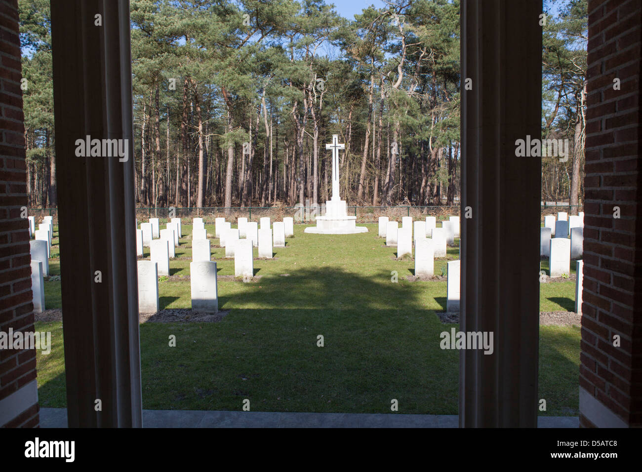 Overview British War Cemetery Valkenswaard in the Netherlands Stock Photo