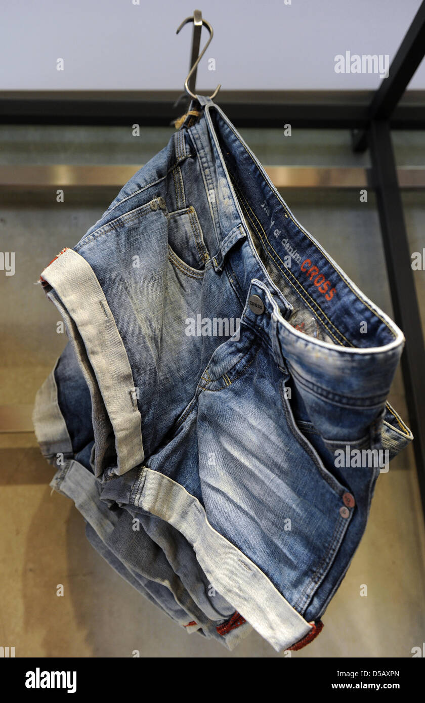 At the event 'Fashion Meets Art', a pair of hotpants hang from a hook at  the Cross store in Berlin, Germany, 15 july 2010. Photo: Jens Kalaene Stock  Photo - Alamy