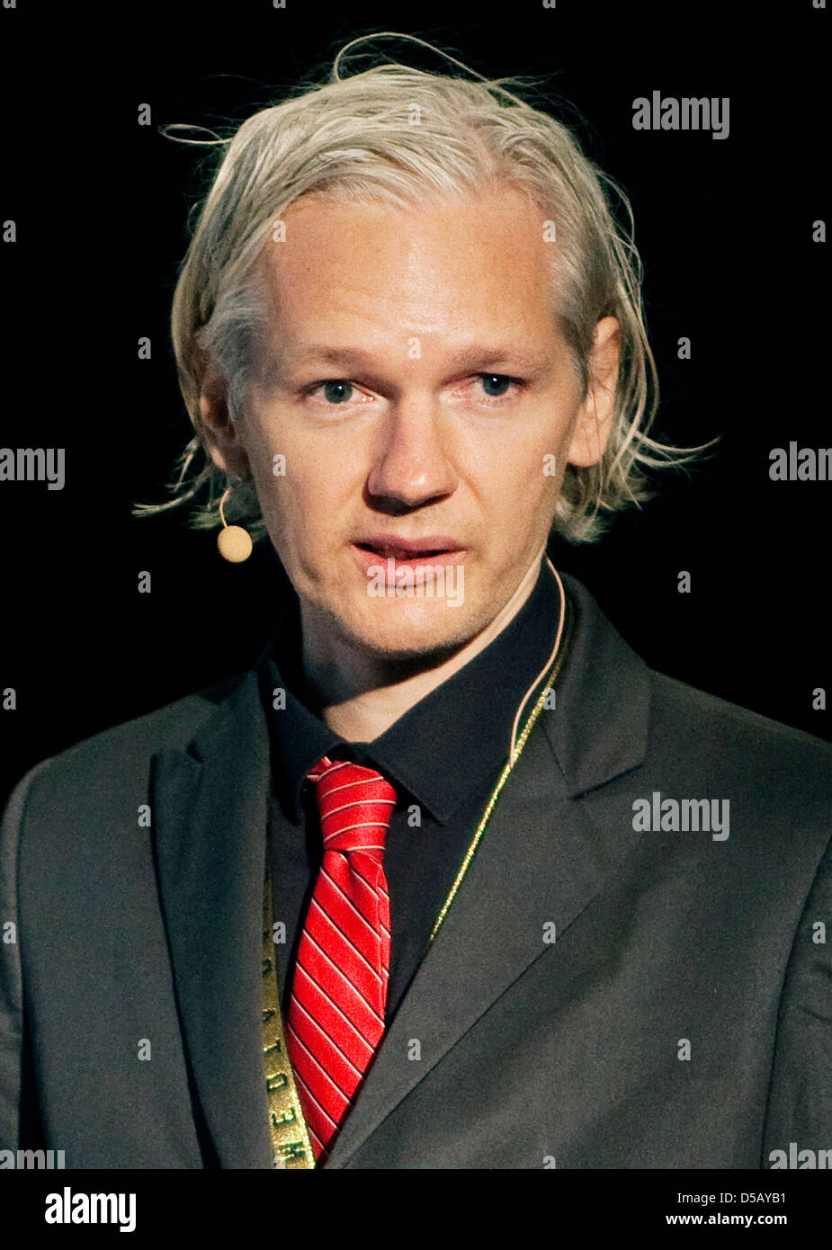 (dpa file) A file picture dated 17 November 2009 of Julian Assange, president and founder of whistleblower website WikiLeaks, at the New Media Days in Copenhagen, Denmark. Photo: New Media Days / Peter Erichsen Stock Photo