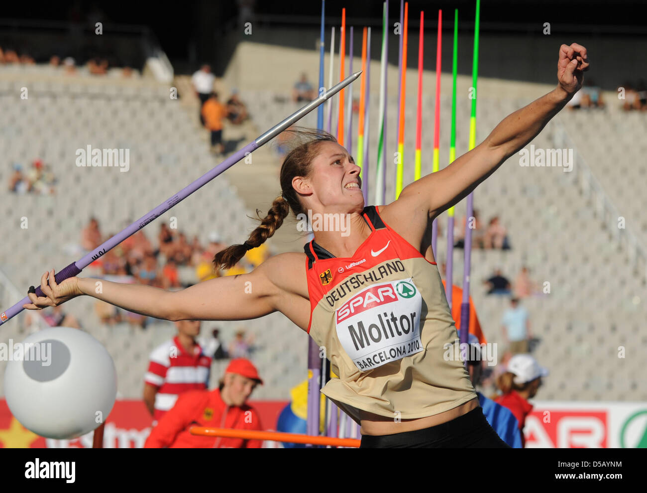German javelin thrower Katharina Molitor in action during the javelin