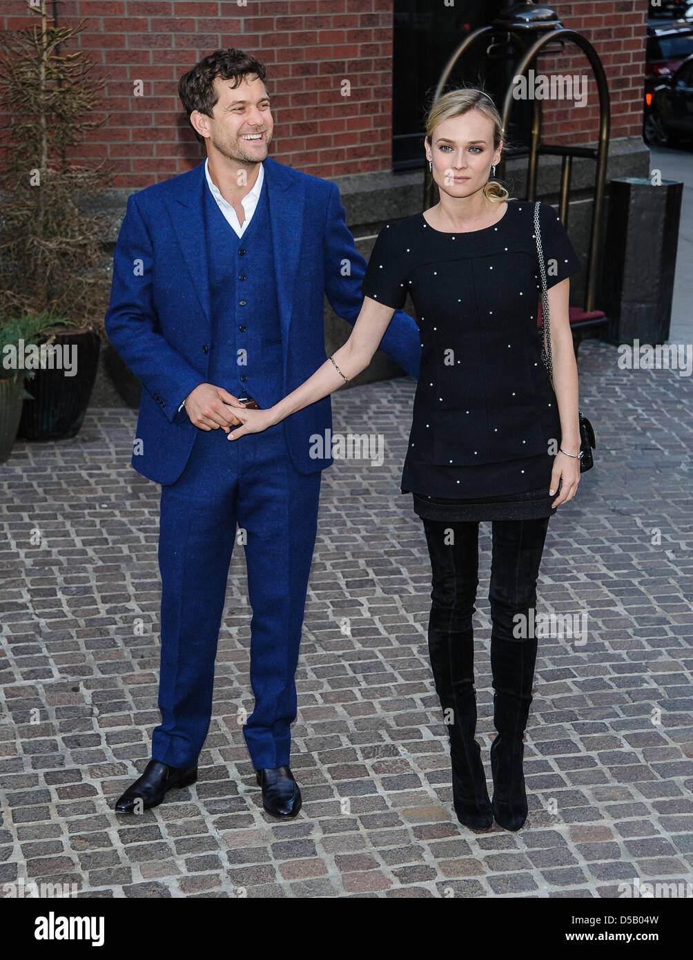New York, USA. 27th March 2013.  Joshua Jackson and Diane Kruger arrive at The Tribeca Grand Hotel for the New York Screening of 'The Host.' Credit: Patrick Morisson / Alamy Live News Stock Photo