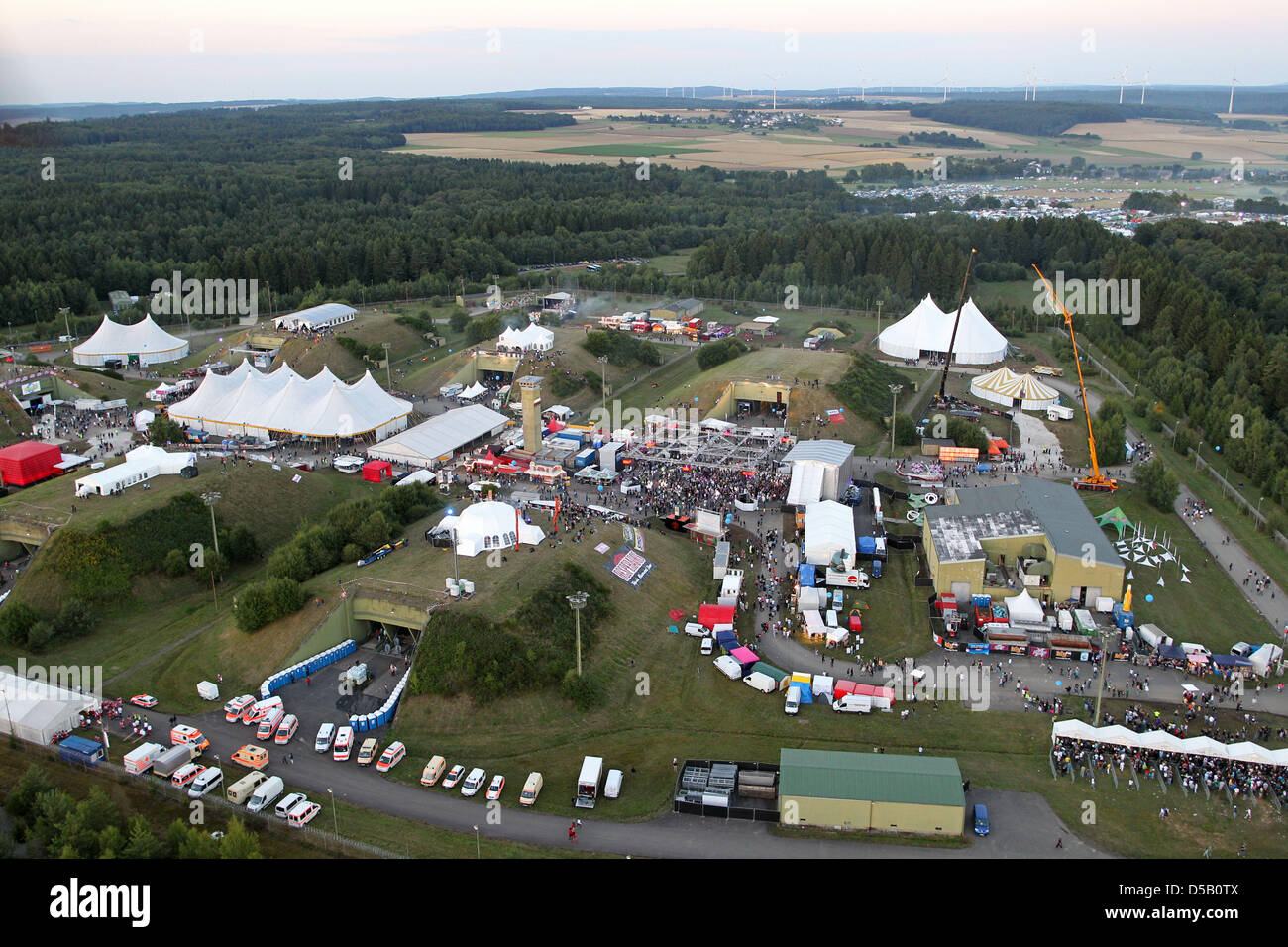 dedikation Eksisterer granske An aerial shot, picture taken on 30 July 2010, shows the camping area on  the grounds of the open air techno festival 'Nature One' on the former US  base Pydna in the