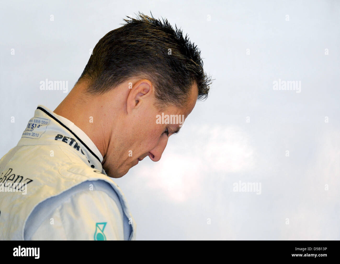German Race Driver Michael Schumacher Of Mercedes Gp Stands In His Box During The Third Training For The Hungarian Grand Prix In Budapest Hungar 31 July 2010 The Hungarian Grand Prix Will