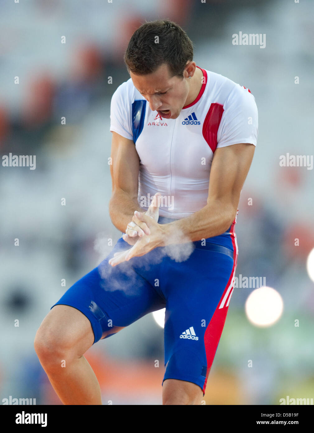 The French pole jumper Renaud Lavillenie gestures during the European