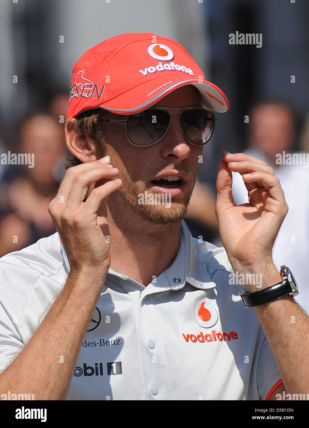 The British race driver Jenson Button from Mc Laren Mercedes walks on ...