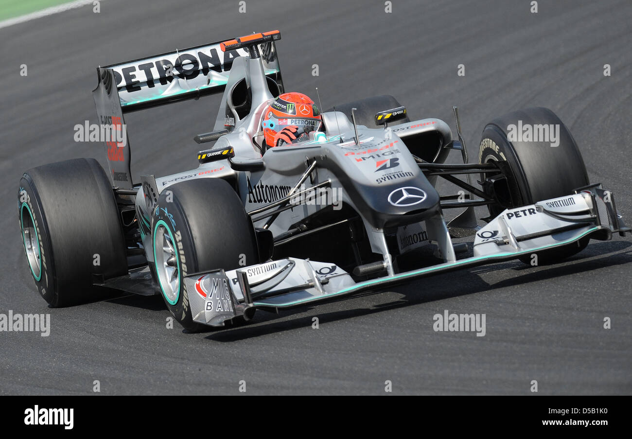 schumacher barrichello hungary 2010