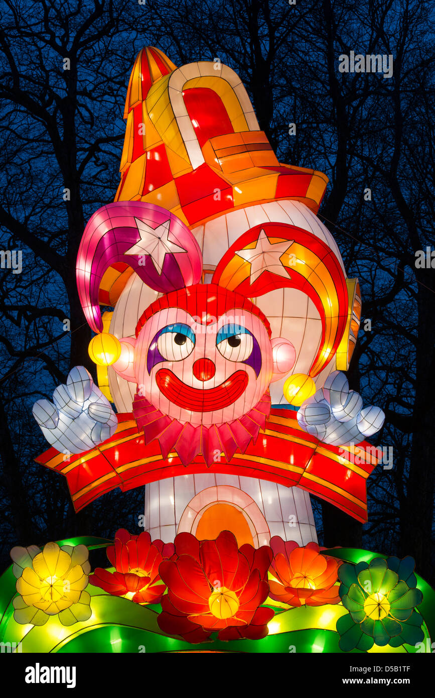 Illuminated fantasy figure at the China Light festival. Rotterdam, The Netherlands. Stock Photo
