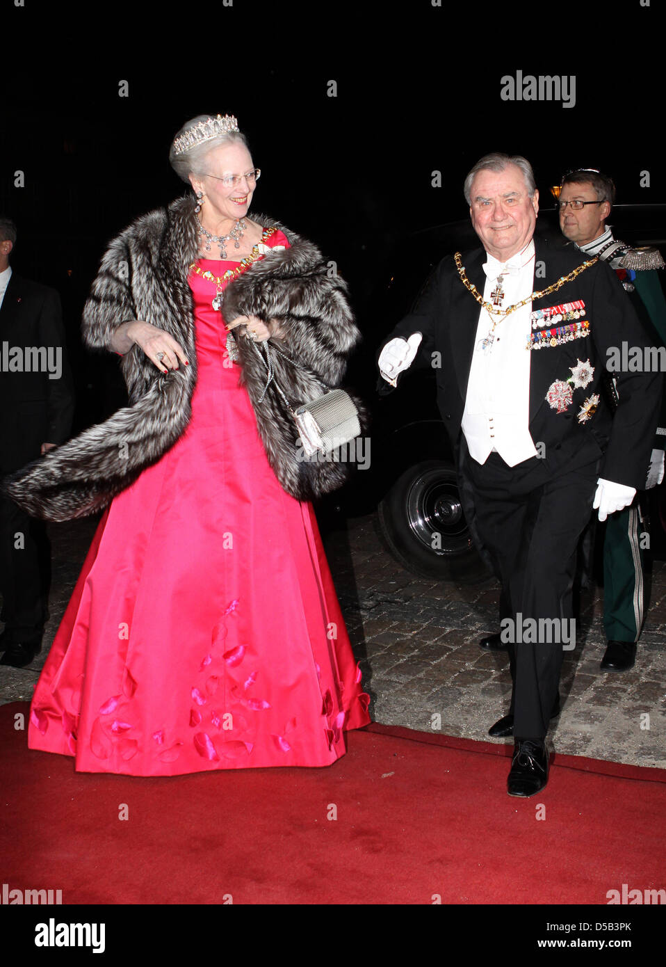 Queen margrethe of denmark with her husband hires stock photography