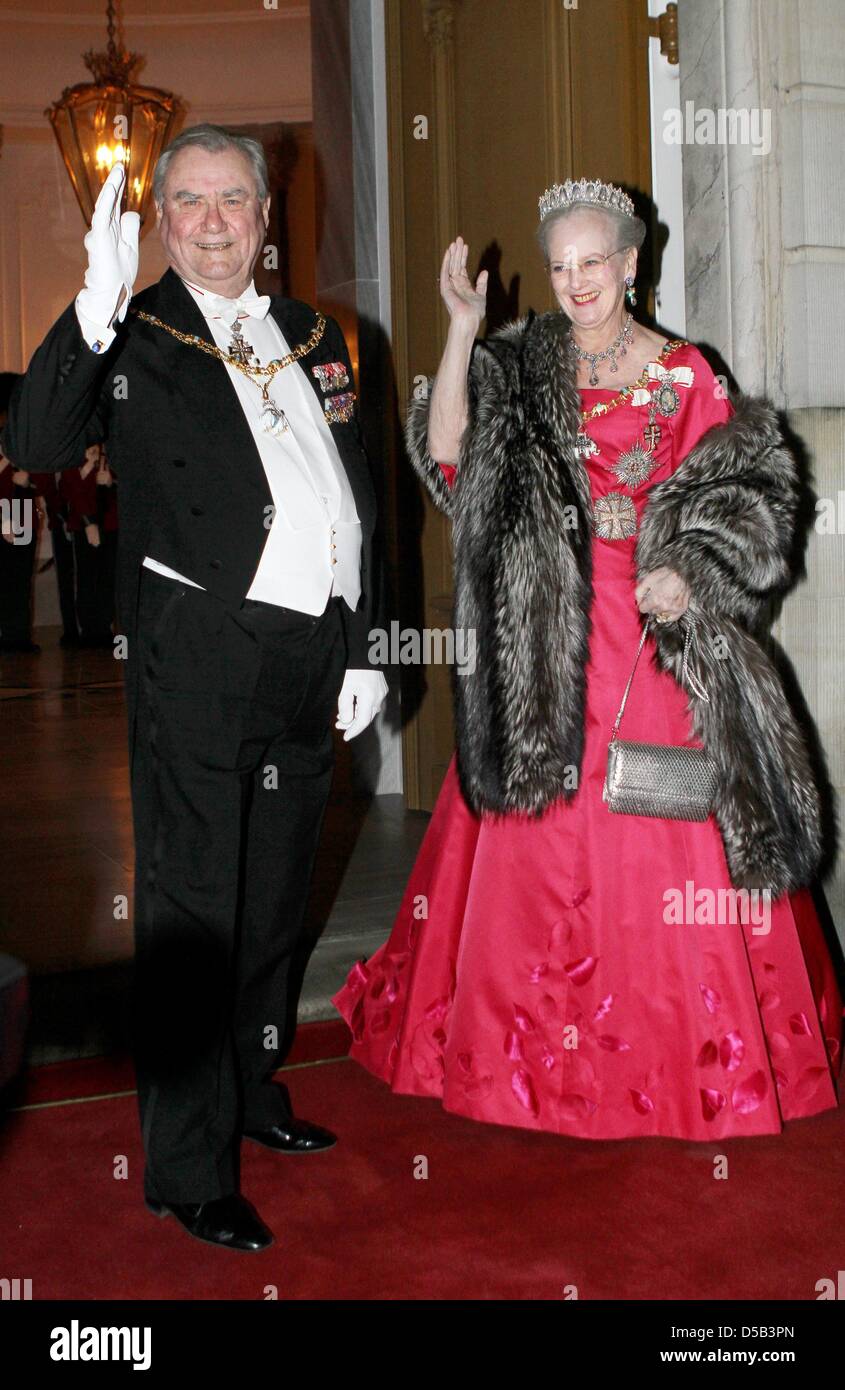 Queen margrethe of denmark with her husband hires stock photography