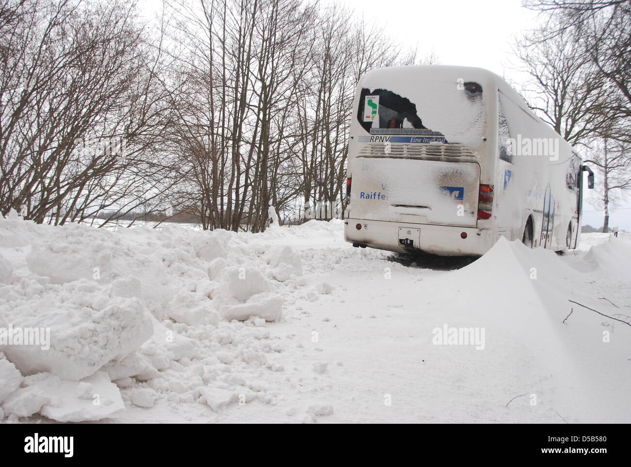 A public transit bus which got stuck the day before could still not be ...