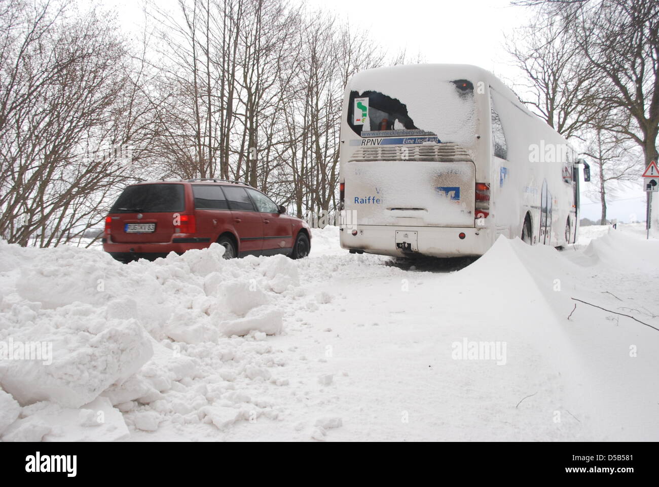 A public transit bus which got stuck the day before could still not be ...