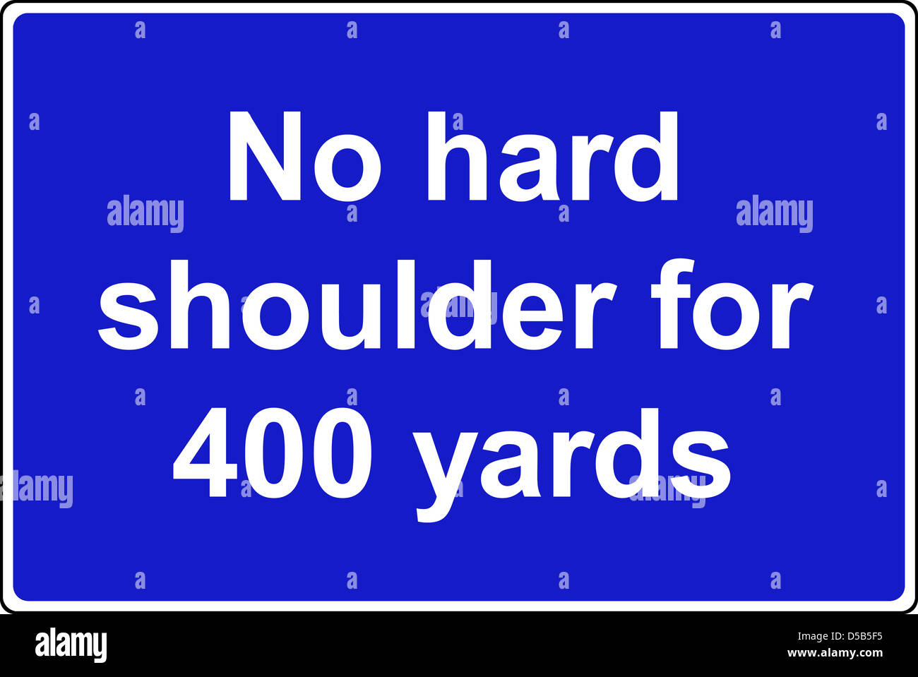 No hard shoulder for 400 yards ahead motorway sign Stock Photo