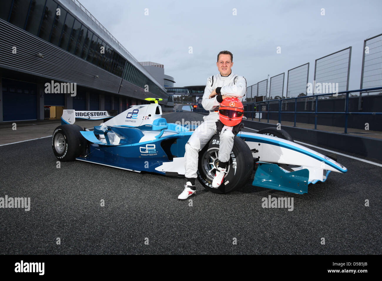 German Formula-1 pilot Michael Schumacher during a test drive in a