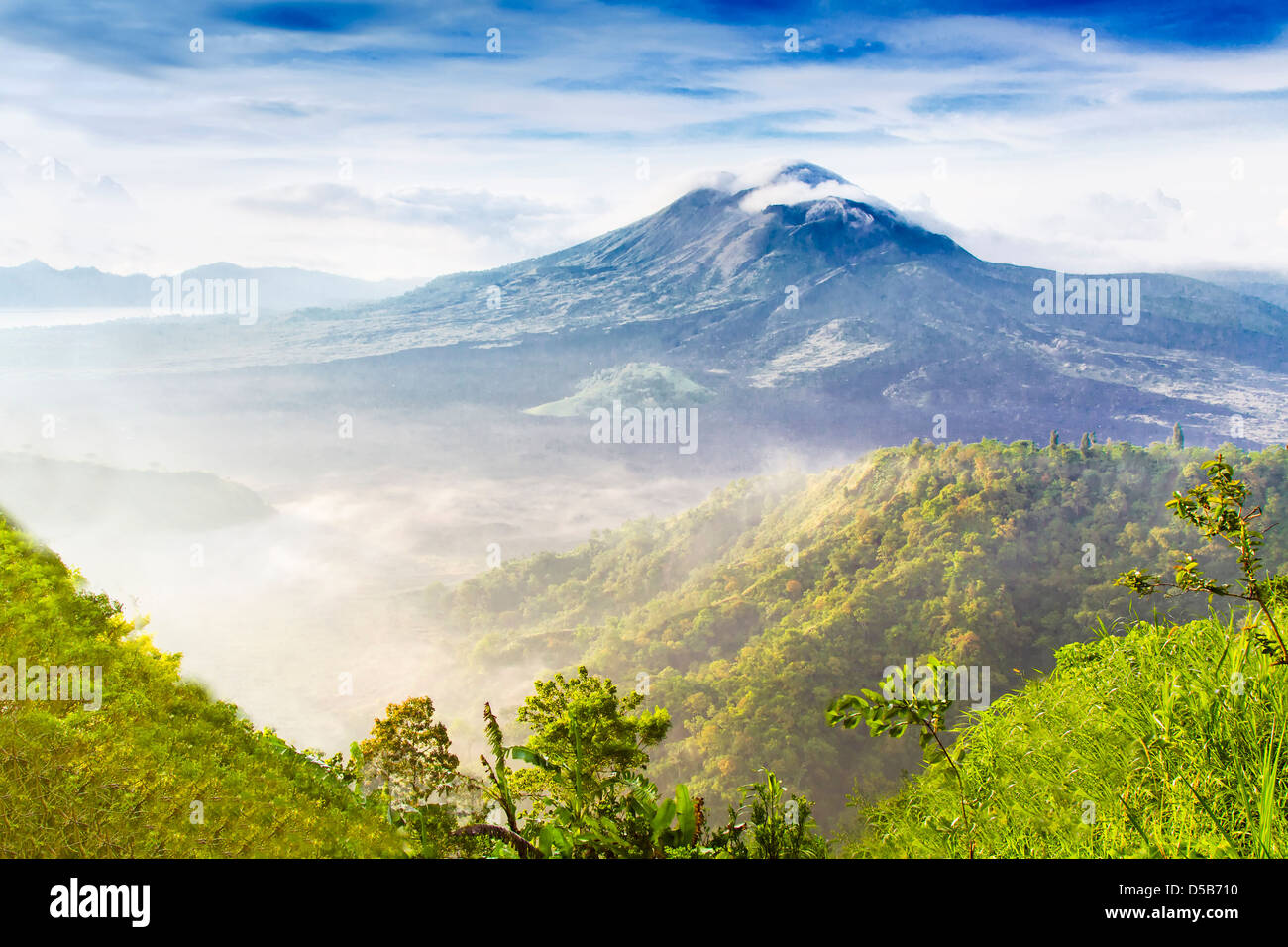 Batur volcano on the sunrise Stock Photo - Alamy