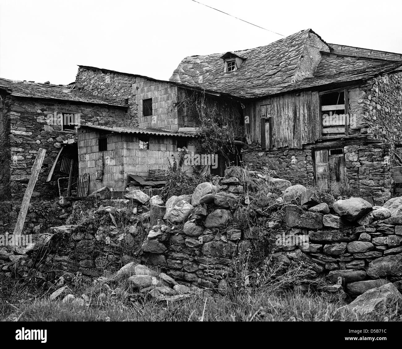 A Coruna, Spain, dilapidated house in a village Stock Photo