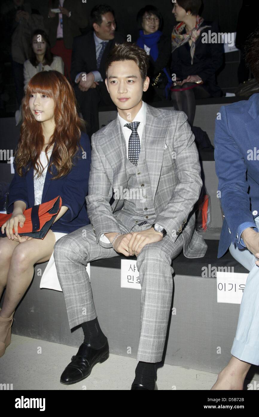 Choi Minho attended HONG HYE JIN fashion show during Seoul Fashion Week in Seoul, Korea on Tuesday March 26, 2013. Stock Photo