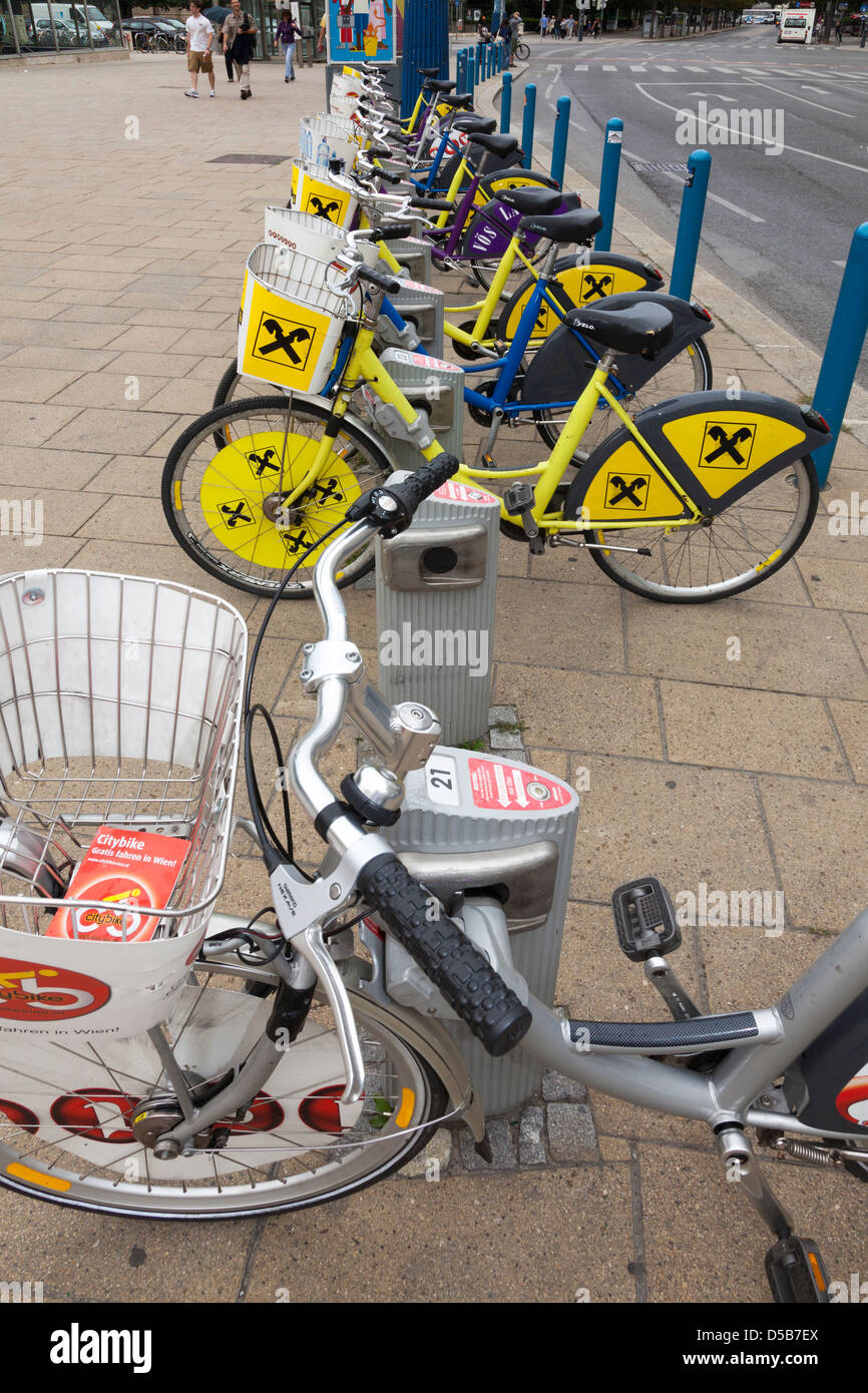 Bicycle rental, Vienna city centre, Austria Stock Photo Alamy