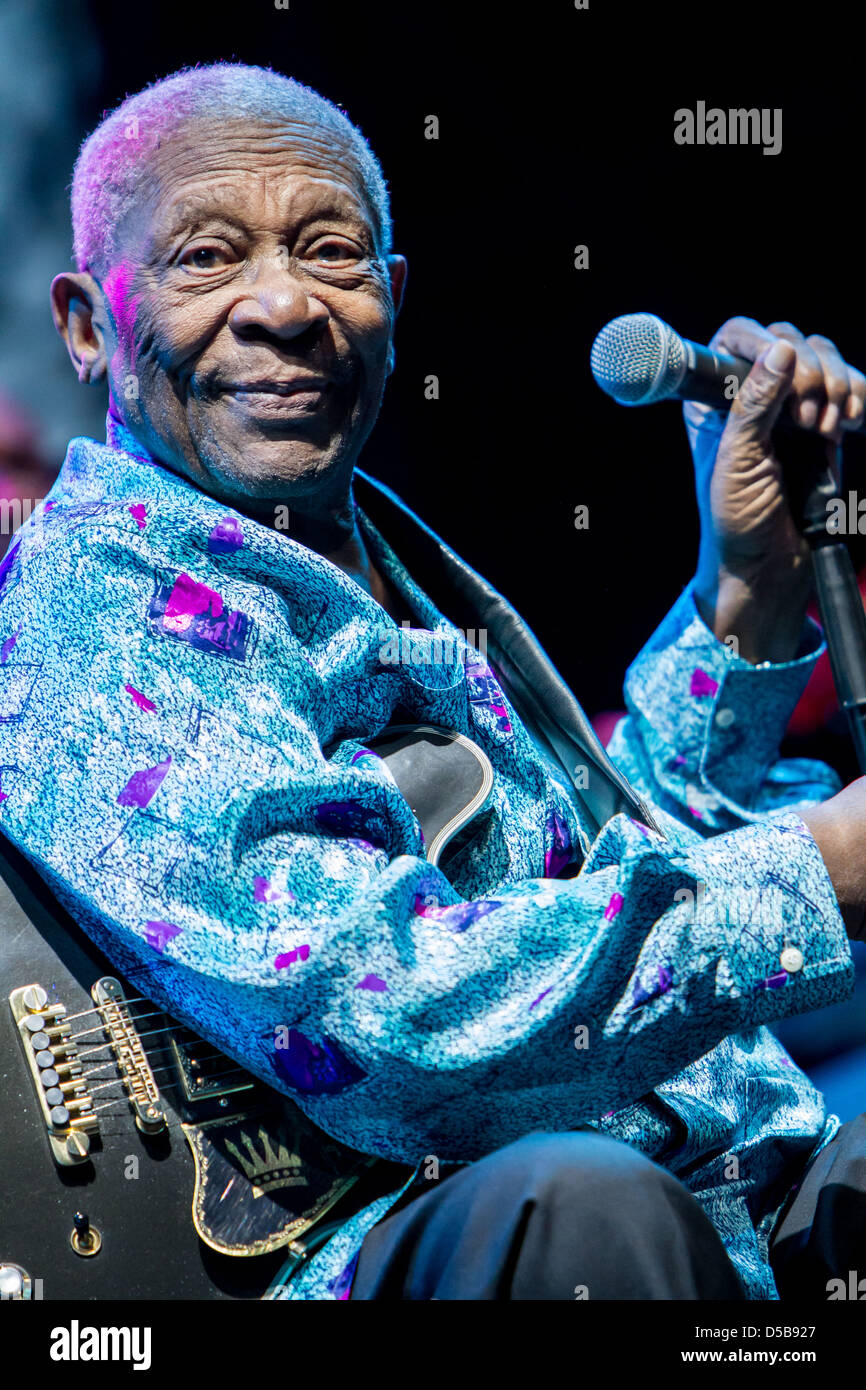 Jly 12, 2012 - The legend of blues B.B.King performs at Ippodromo del Galoppo, Milan, Italy Stock Photo