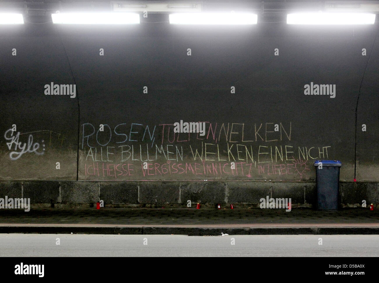 A rhyme in commemoration for the victims of Love Parade disaster at the