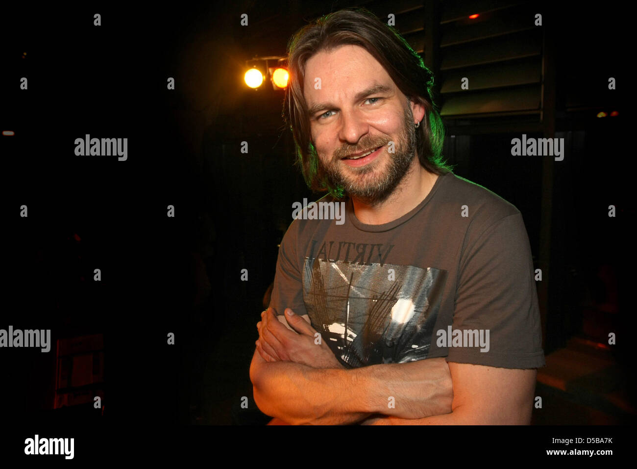 Scottish singer Ray Wilson, formerly singer of Genesis and Stiltskin, smiles after a show in