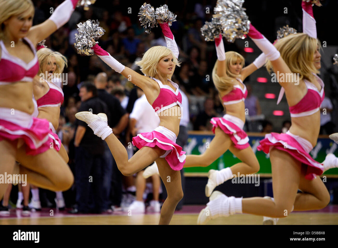 Cheerleaders during basketball match Germany vs Puerto Rico in Bonn