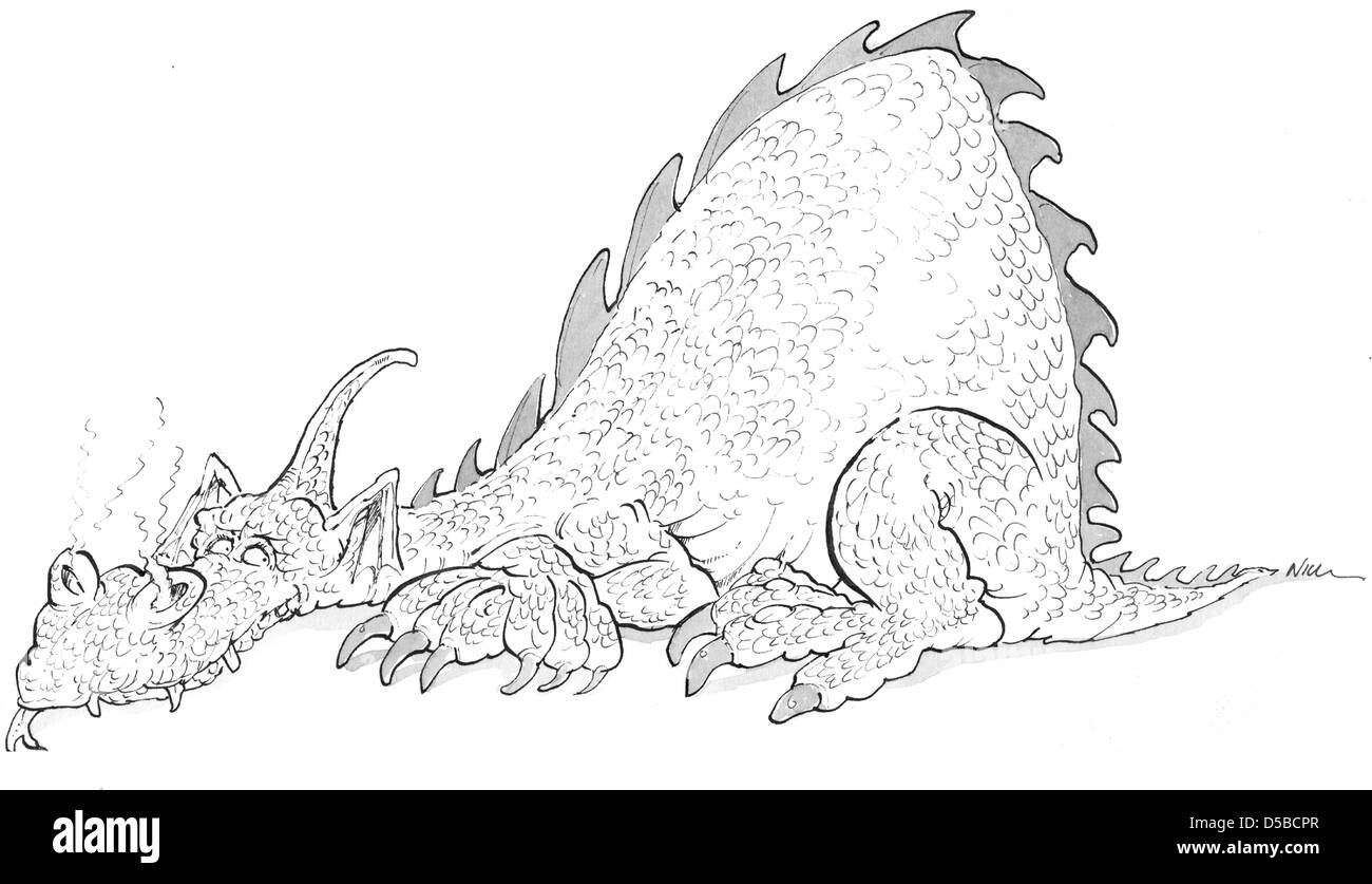 Cartoon of a Dragon Stock Photo