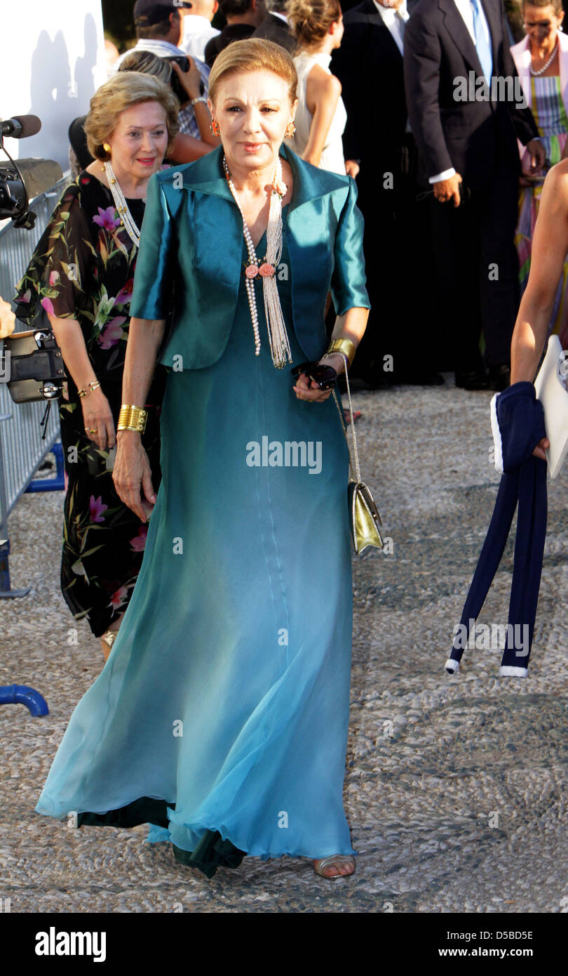 Former Persian Empress Farah Diba-Pahlavi arrives at the Agios Nikolaos ...