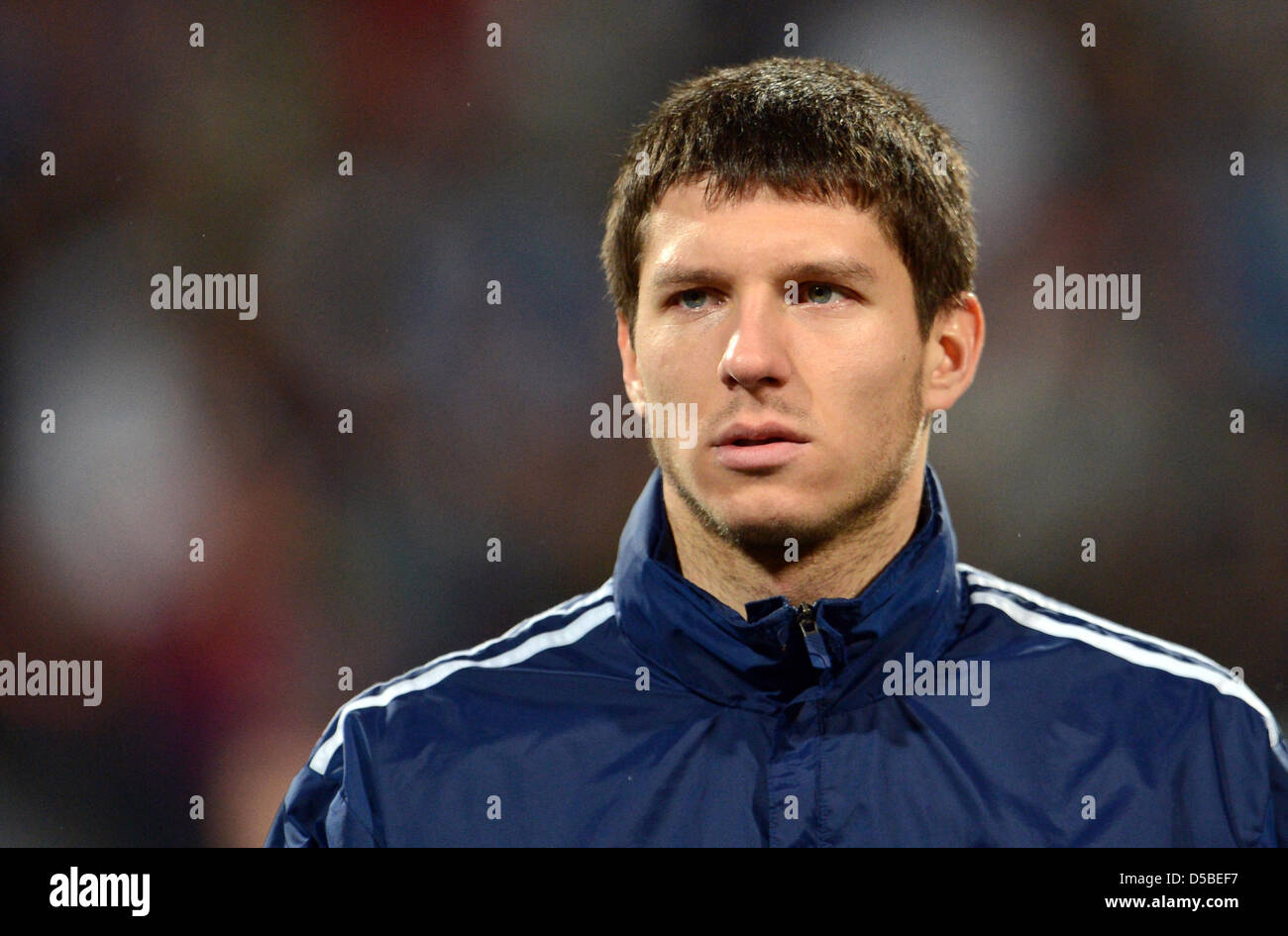 Kazakhstan's Viktor Dmitrenko during the national anthym prior to the ...
