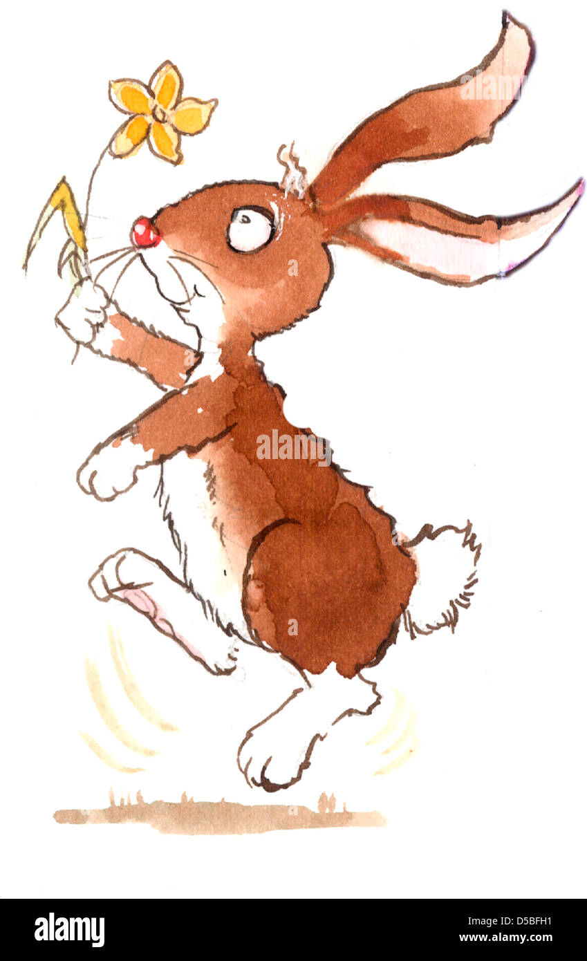 Cartoon of Rabbit Stock Photo
