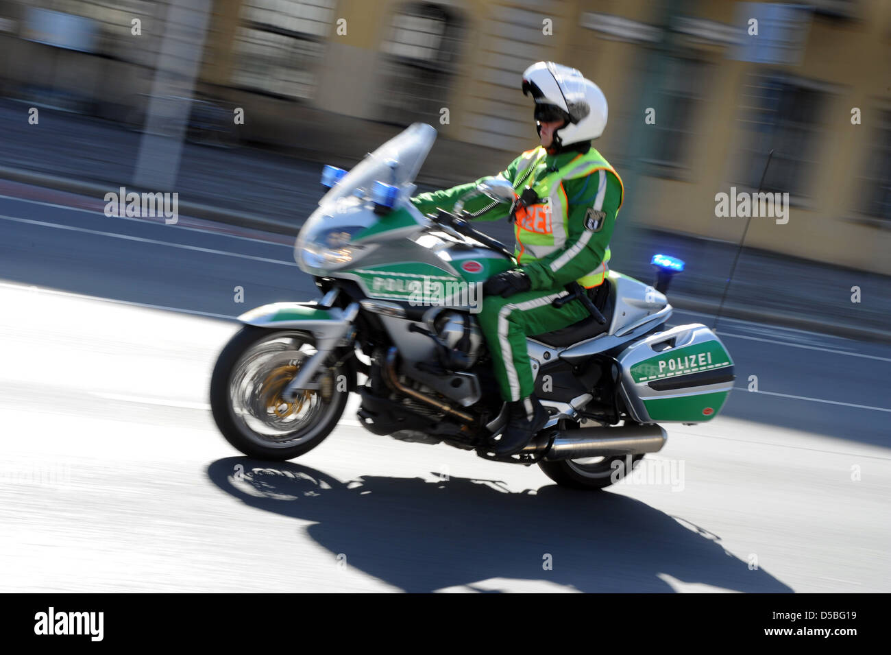 Berlin, Germany, Berlin motorcycle police in action Stock Photo