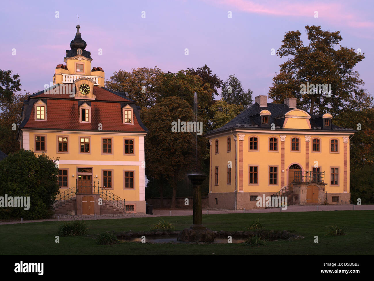 Weimar, Germany, the Kavaliershaeuser in the Belvedere Palace in fall Stock Photo