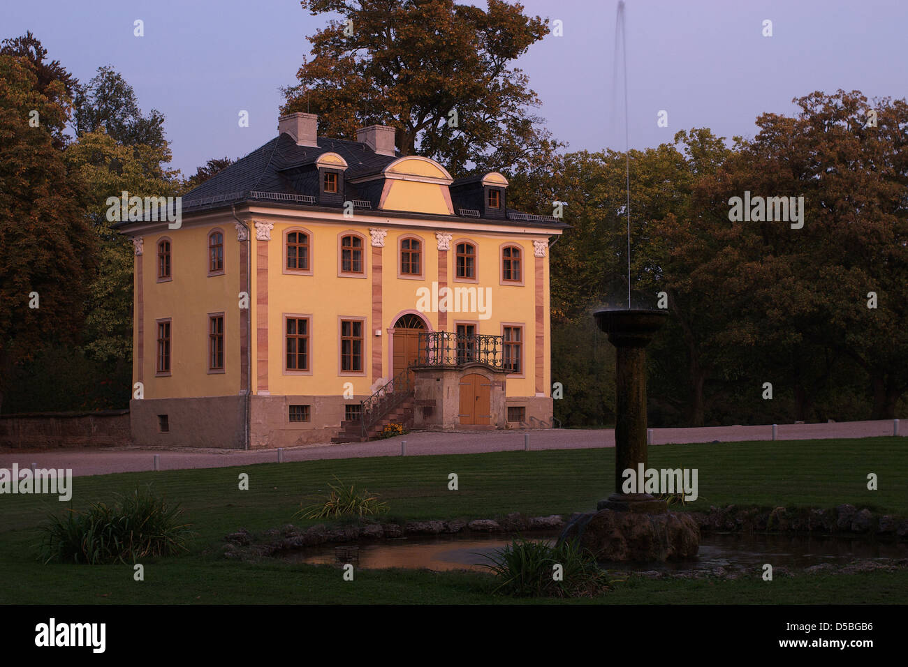 Weimar, Germany, the Kavaliershaeuser in the Belvedere Palace in fall Stock Photo