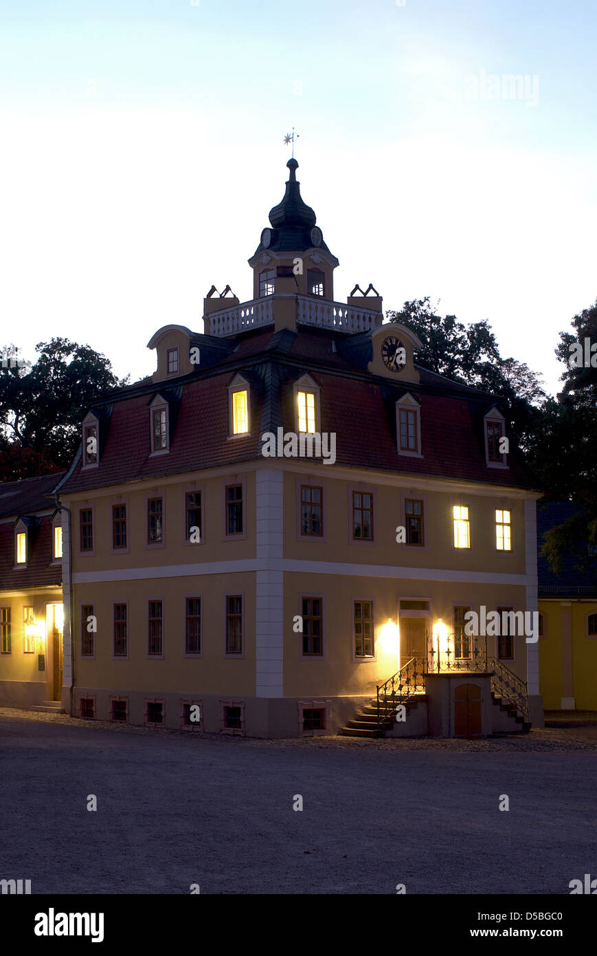 Weimar, Germany, the Kavaliershaeuser in the Belvedere Palace in fall Stock Photo