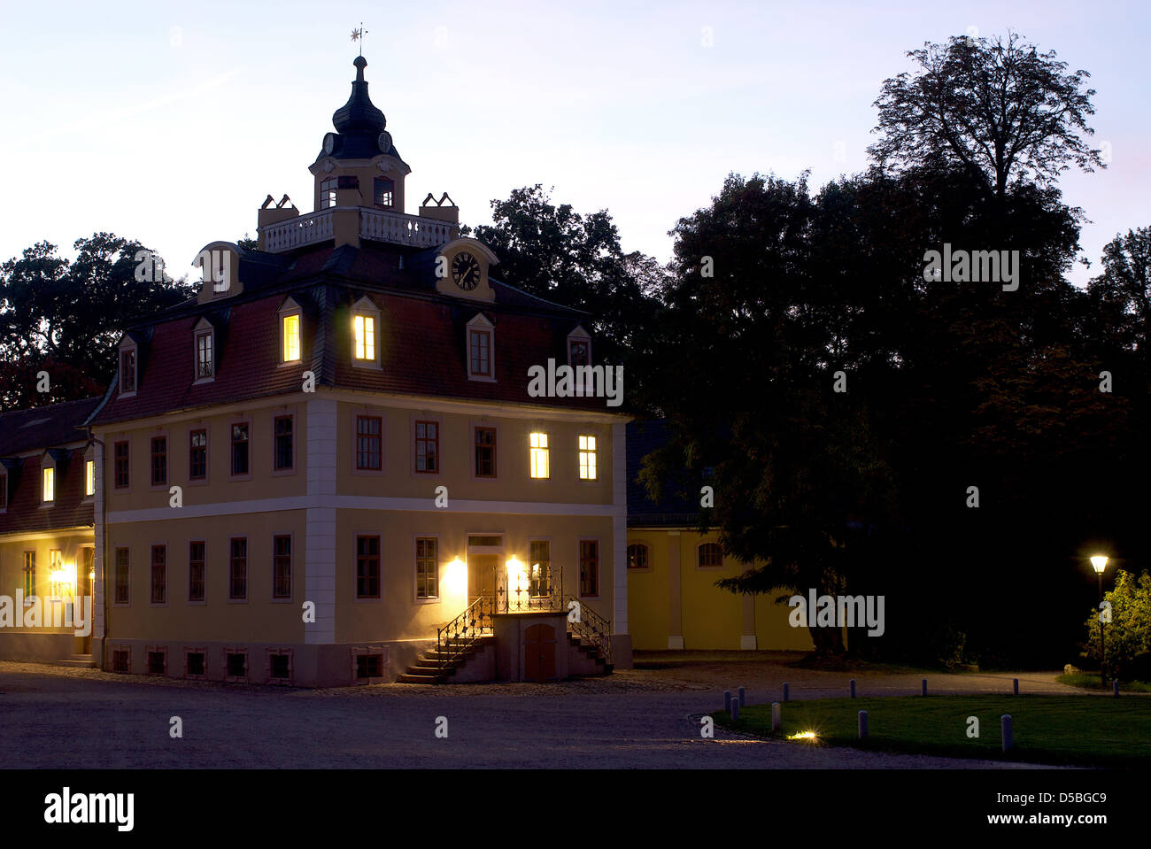 Weimar, Germany, the Kavaliershaeuser in the Belvedere Palace in fall Stock Photo
