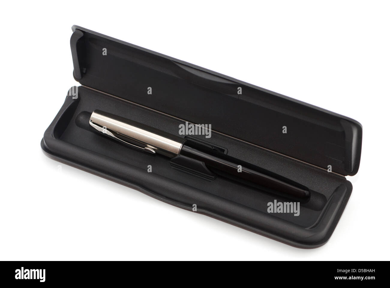 Fountain pen in a box isolated on white Stock Photo Alamy