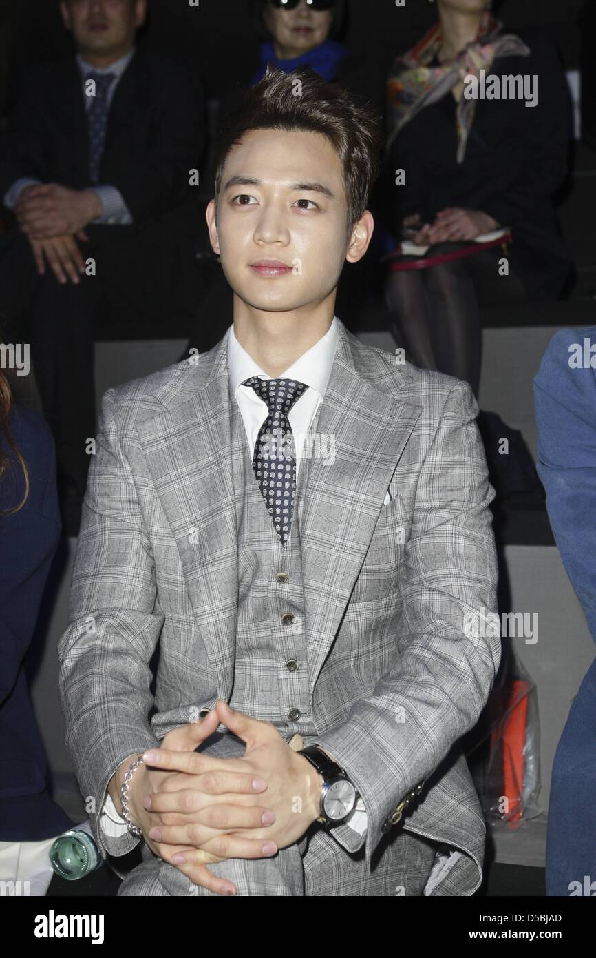 Choi Minho attended HONG HYE JIN fashion show during Seoul Fashion Week in Seoul, Korea on Tuesday March 26, 2013. Stock Photo