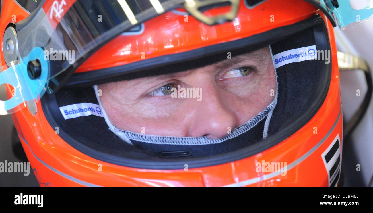 German driver Michael Schumacher of Mercedes GP drives during the third