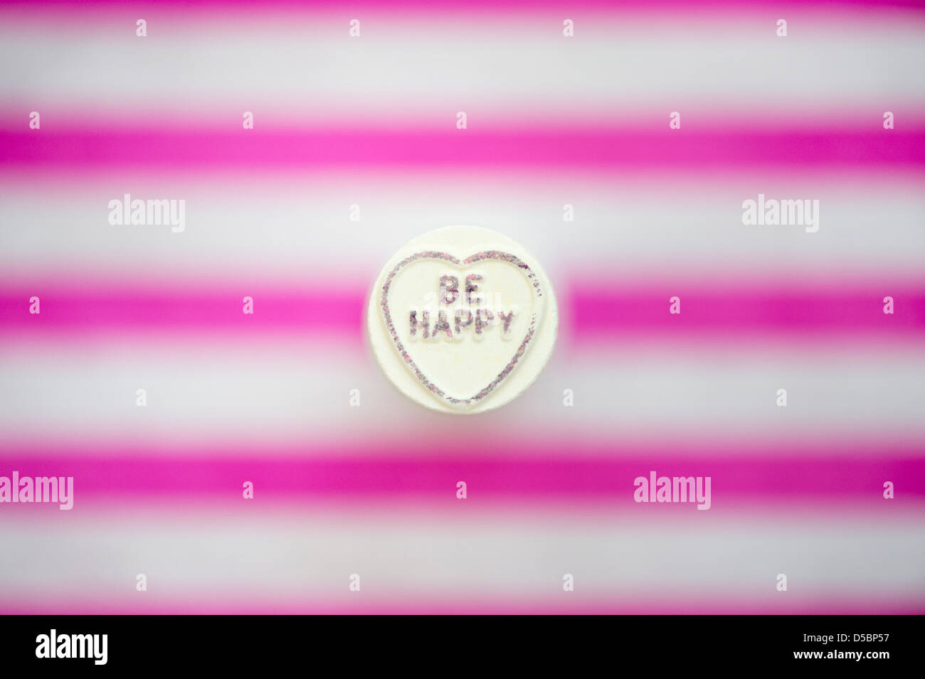 Be Happy. Love hearts. Retro sweet pattern Stock Photo