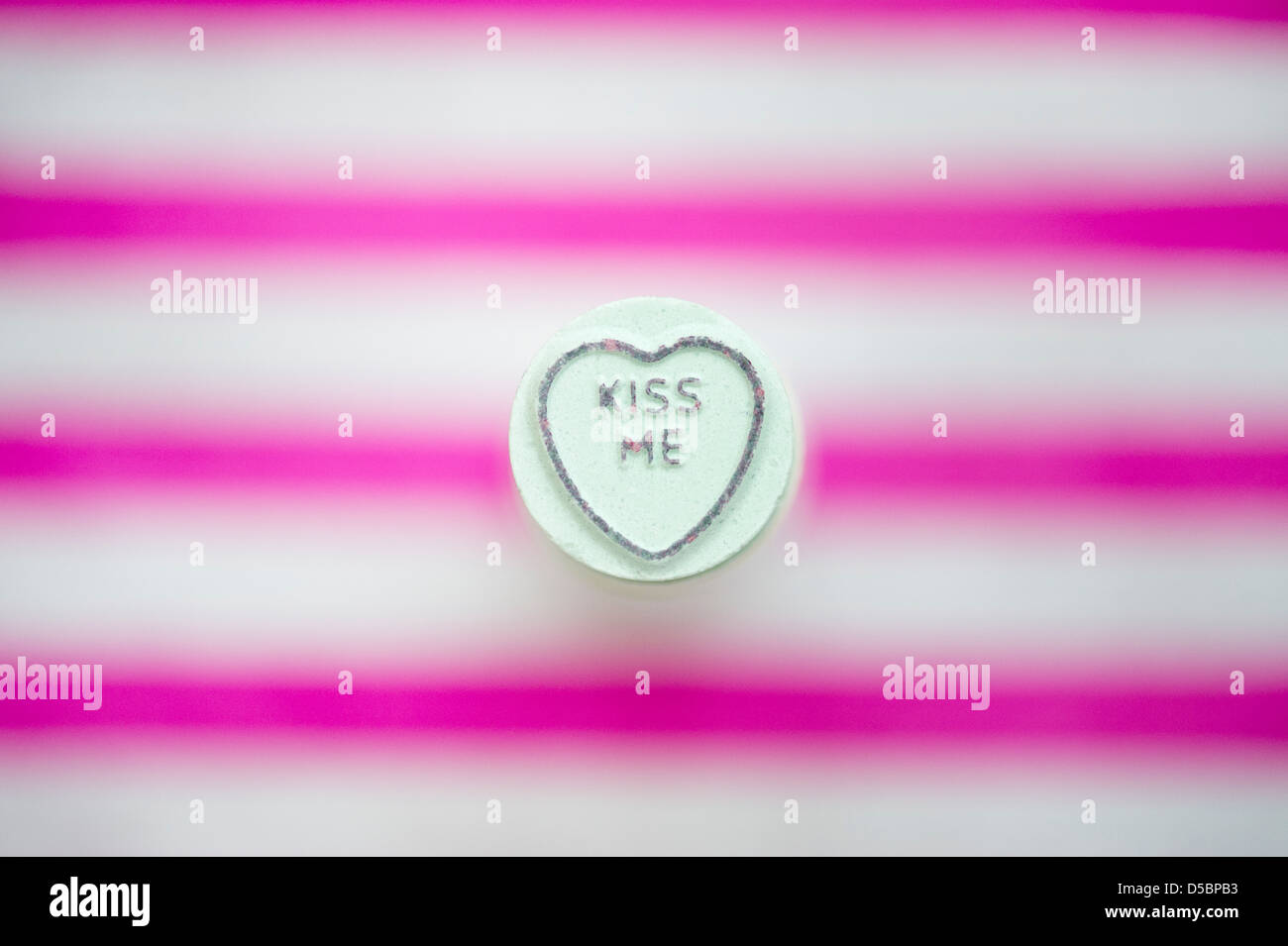 Kiss Me. Love hearts. Retro sweet pattern Stock Photo
