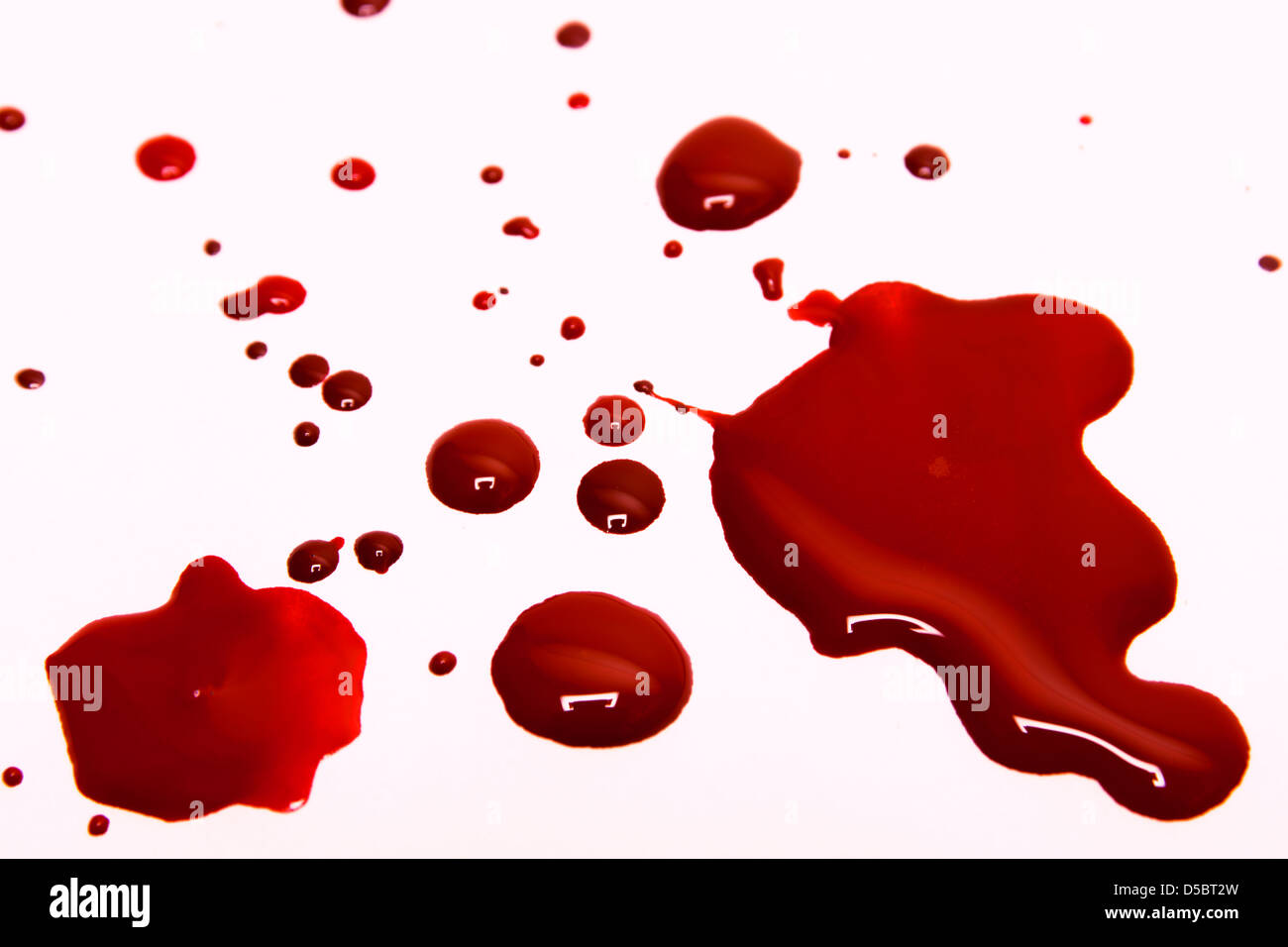 Blood stains on a white background Stock Photo