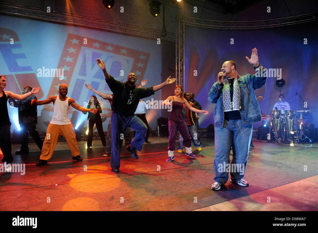 Singer Timothy Riley (as Ricardo) performs during a dress rehearsal of ...