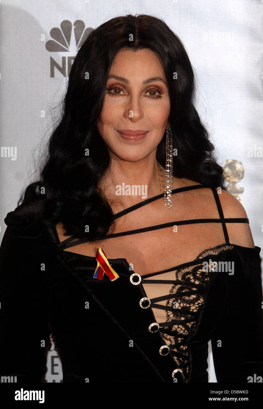 US actress and singer Cher poses in the press room at the 67th Golden Globe Awards in Los Angeles, USA, 17 January 2010. The Golden Globes honour excellence in cinema and television. Photo: Hubert Boesl Stock Photo